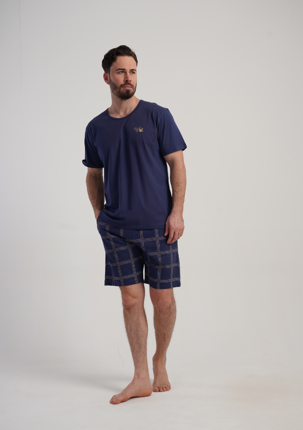 Piżama Męska Vienetta Navy Classic, Granatowy, r. 5XL-7XL