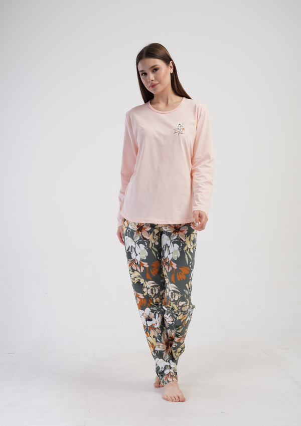 Piżama Damska Vienetta Floral Haven, Różowy, r. 1XL-4XL