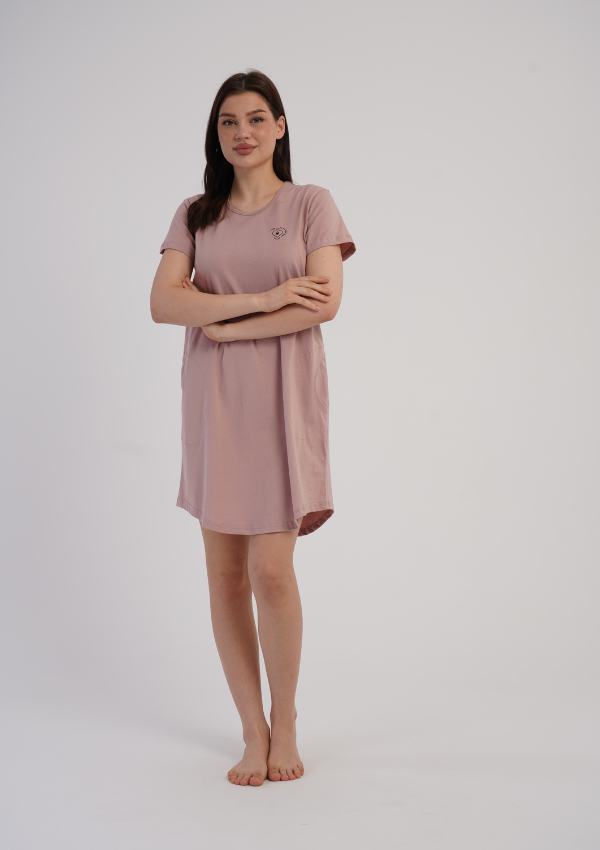 Koszula Nocna Vienetta Pink Heart, Różowy, r. M-XXL