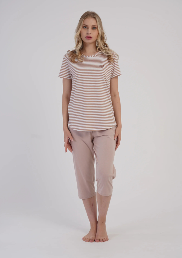 Piżama Damska Vienetta Soft Horizon, Beżowy, r. L-XXL