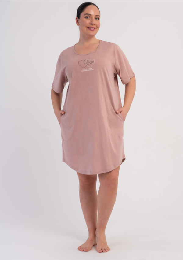 Koszula Nocna Damska Love Blush, Różowy, r. 1XL - 4XL