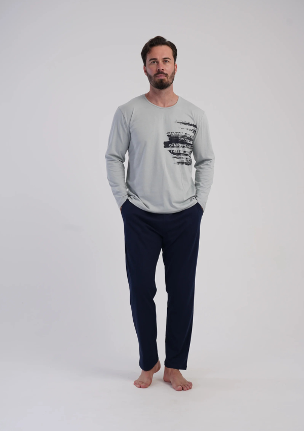 Piżama Męska Vienetta Navy Urban, Szary r. M-XXL