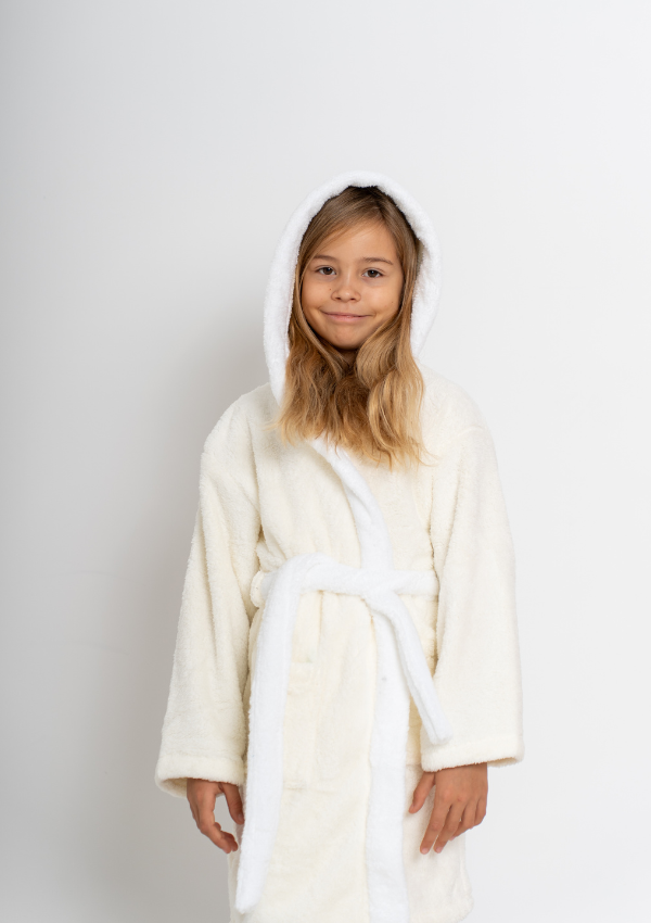 Szlafrok Dziecięcy Honey Bunny Ecru, kremowy, r. 110-134