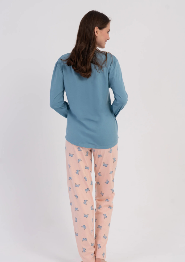 Piżama Damska Vienetta Gentle Butterfly, Niebieski, r. M-XXL