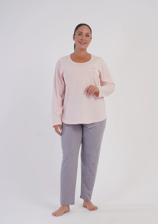 Piżama Damska Vienetta Blush Crown, Różowy, r. 1XL-4XL