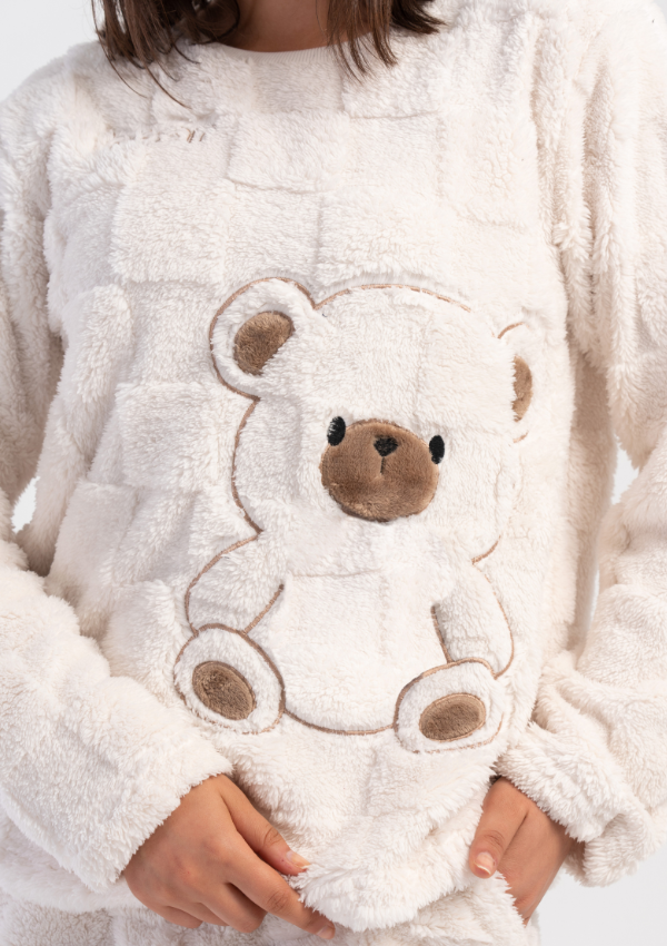 Piżama Damska Softowa Vienetta Soft Teddy, Biały, r. S-XL