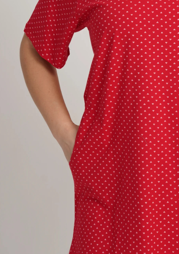 Koszula Nocna Damska Vienetta Red Hearts, Czerwony, r. 1XL - 4XL