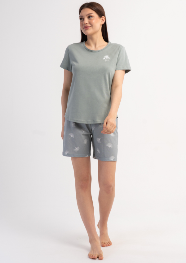 Piżama Damska Vienetta Sage Breeze, Szary, S -XL