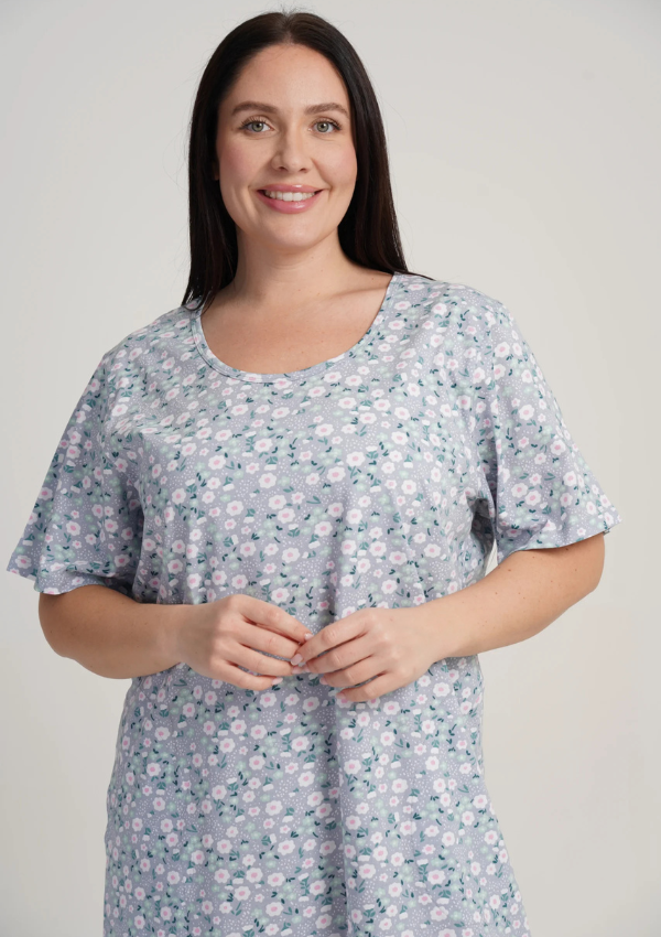 Koszula Nocna Damska Vienetta Green Blossom, Zielony, r. 1XL - 4XL