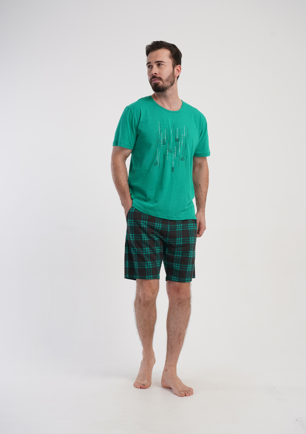 Piżama Męska Vienetta Green Lumber, Zielony, r. 1XL-4XL