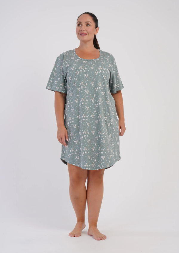 Koszula Nocna Damska Sage White, Zielony, r. 1XL - 4XL