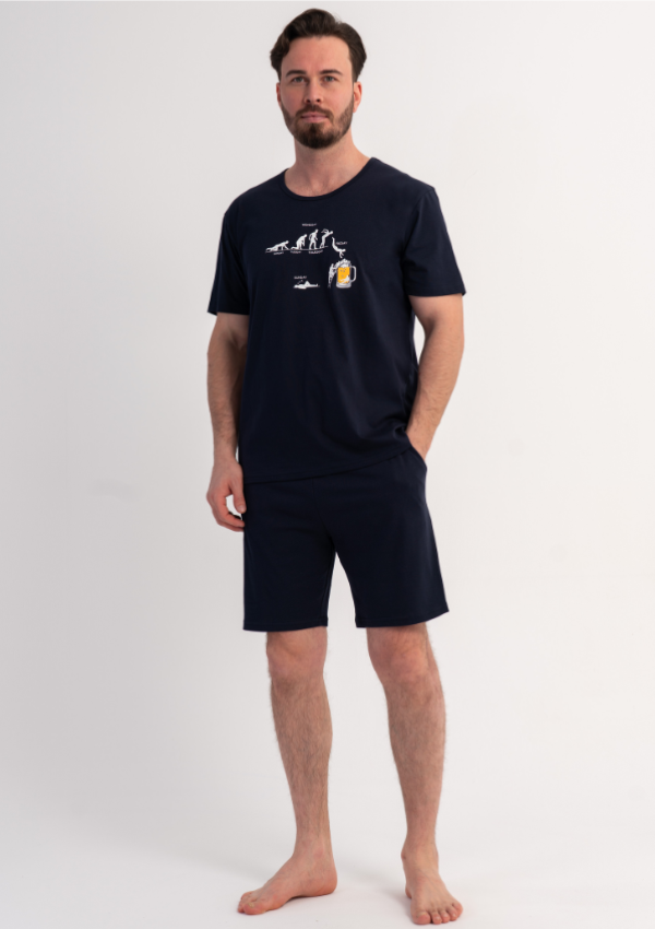 Piżama Męska Vienetta Navy Chill, Granatowy, r. 5XL-7XL