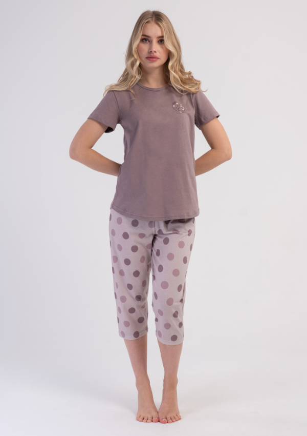 Piżama Damska Vienetta Rosy Dots, Różowy, r. L-XXL
