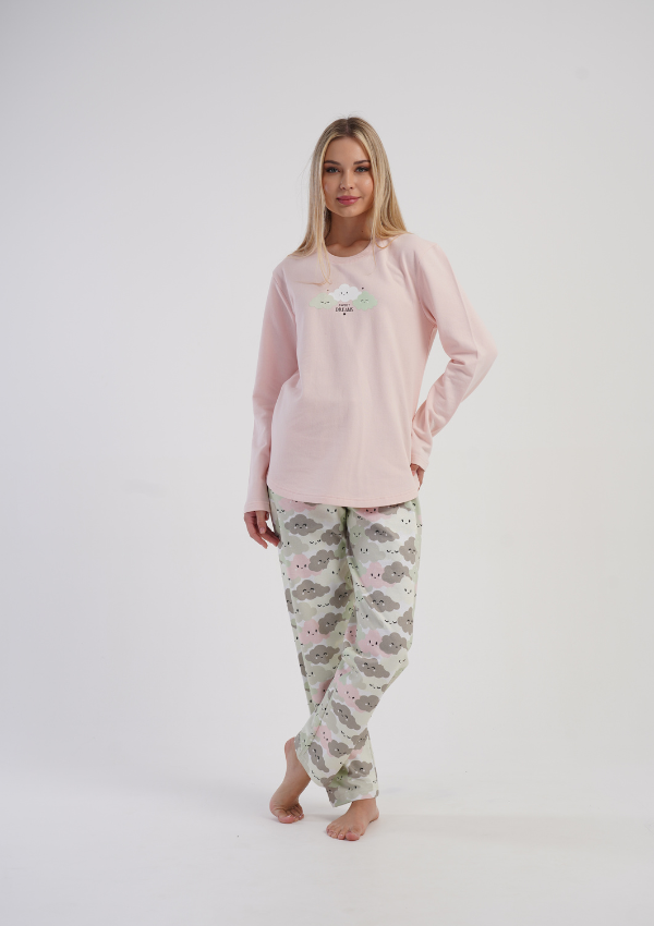 Piżama Damska Vienetta Pink Clouds, Różowy, r. S-XL