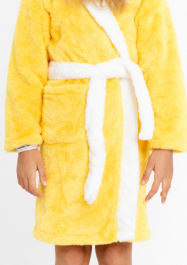 Szlafrok Dziewczęcy Vienetta, Yellow Bunny, Żółty, r. 110-134