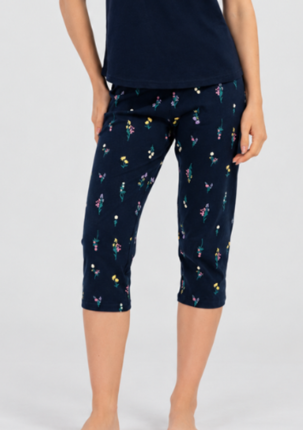 Piżama Damska Vienetta Rose Navy, Granatowy, r. M-XXL