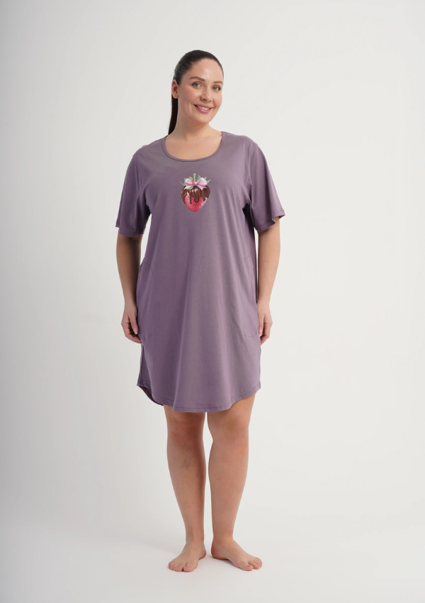 Koszula Nocna Damska Sweet Berry, Liliowy, r. 1XL - 4XL