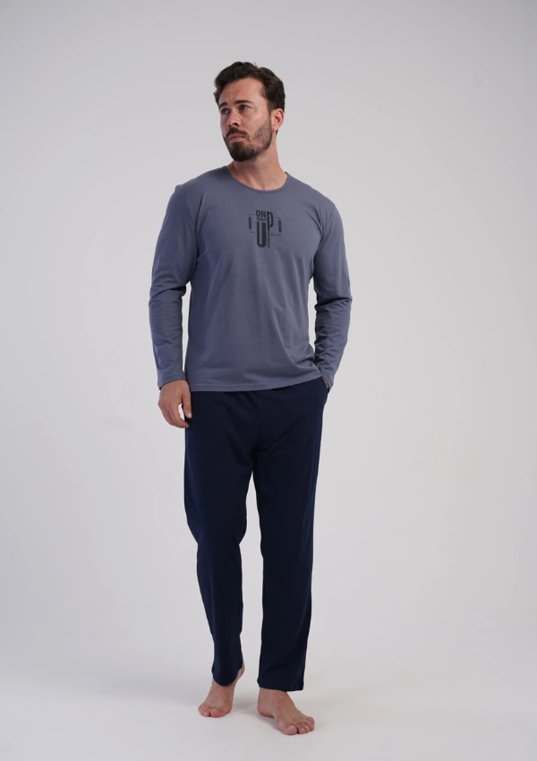 Piżama Męska Vienetta Sky Navy, Niebieski, r. M-XXL