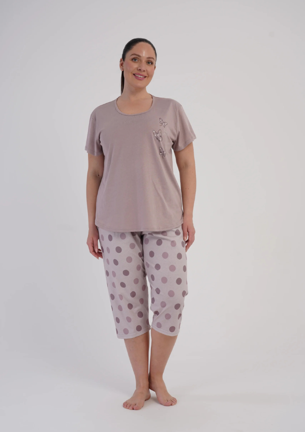 Piżama Damska Vienetta Butterfly Blush, Różowy, r. 1XL-4XL