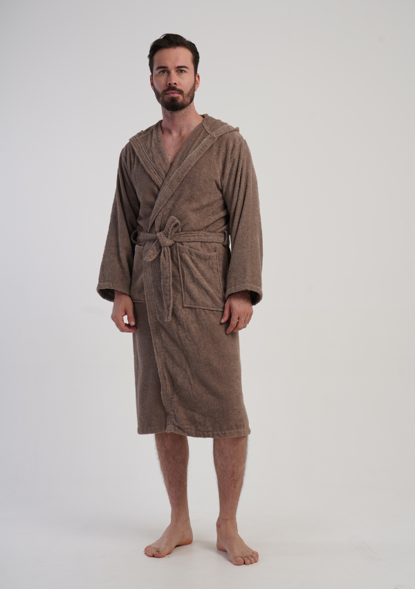 Szlafrok męski Vienetta Brown Night, Brązowy, r. L-XXL