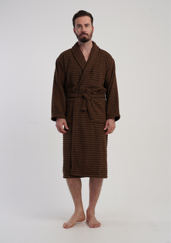 Szlafrok męski Vienetta Urban Loop, Brązowy, r. M-XXL