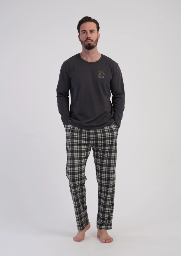 Piżama Męska Vienetta Graphite Forest, Szary, r. M-XXL