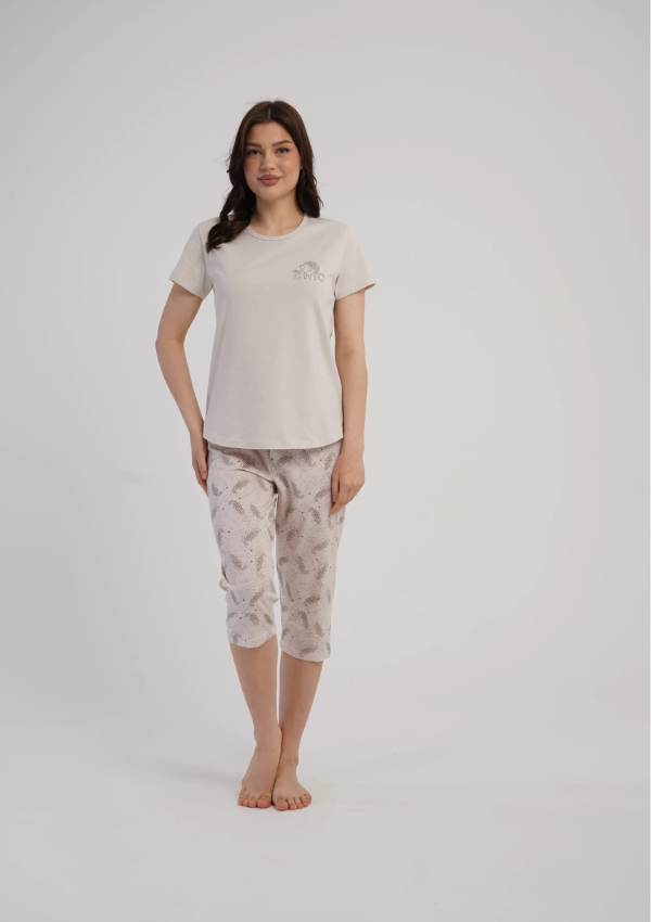 Piżama Damska Vienetta Cream Harmony, Beżowy, r. L-XXL