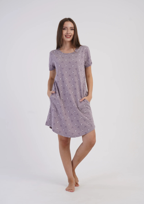 Koszula Nocna Vienetta Heather Bloom, Lawendowy, r. M-XXL
