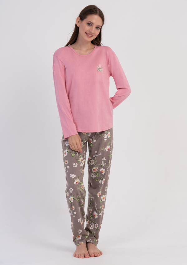 Piżama Damska Vienetta Blossom Comfort, Różowy, r. M-XXL