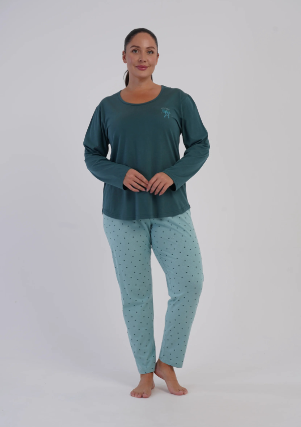 Piżama Damska Vienetta Deep Teal, Zielony r. 1XL-4XL