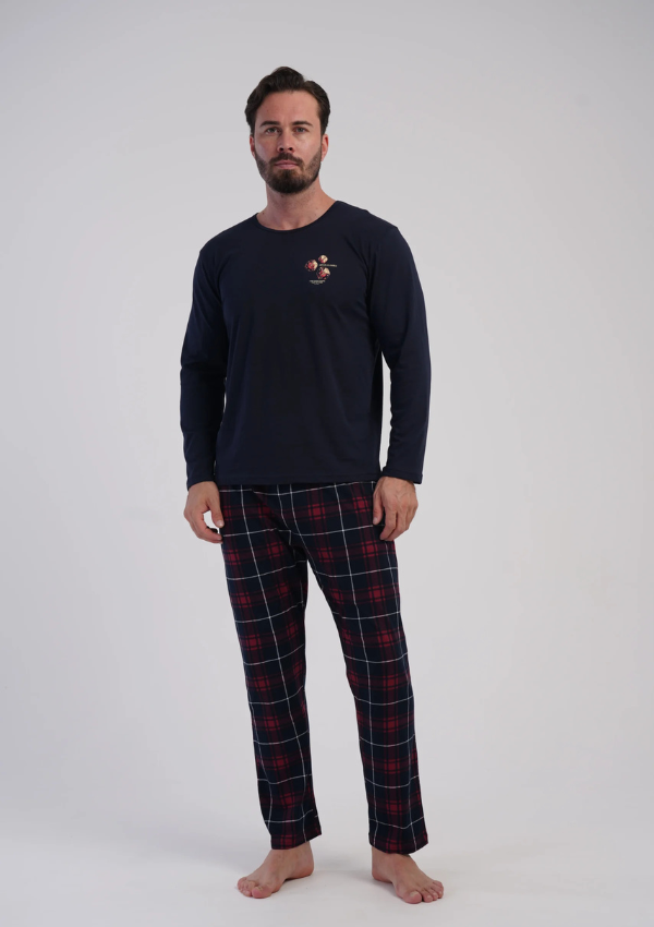 Piżama Męska Vienetta Navy Heritage, Granatowy, r. M-XXL