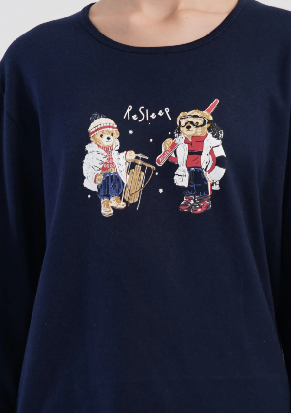 Piżama Damska Vienetta ReSleep, Granatowy, r. S-XL