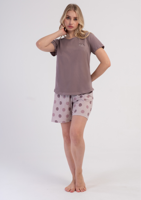 Piżama Damska Vienetta Sweet Dots, Różowy, M -XXL
