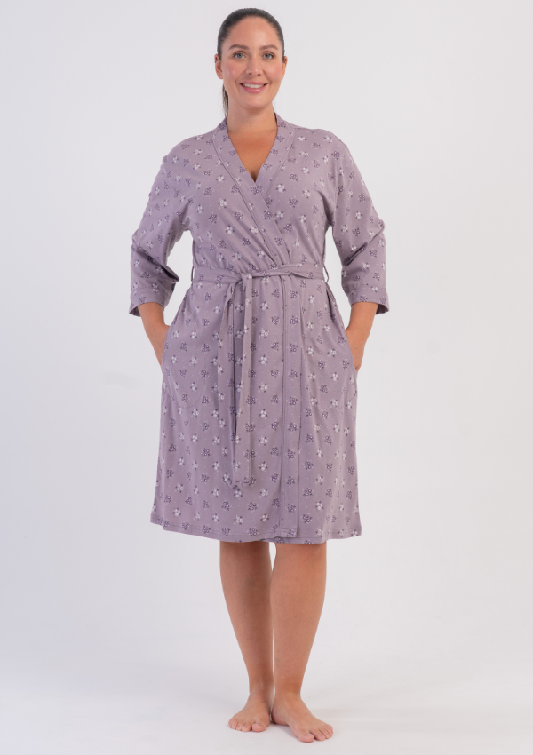 Szlafrok damski Vienetta Heather Blossom, Fioletowy, r. 1XL - 4XL