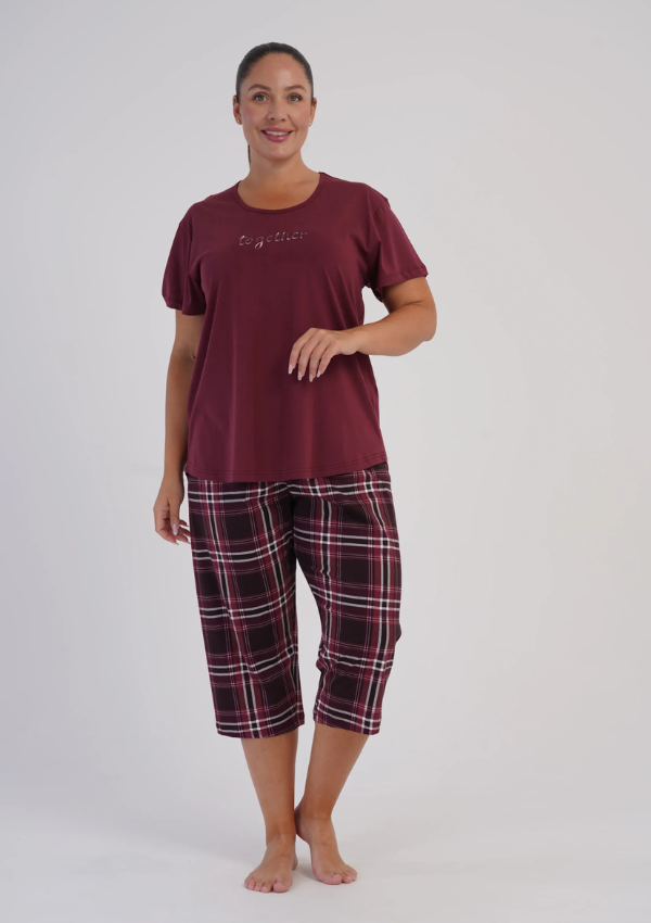 Piżama Damska Vienetta Together, Bordowy, r. 1XL-4XL