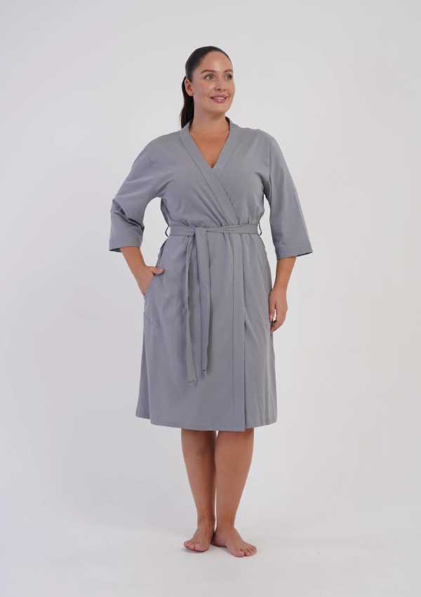 Szlafrok damski Vienetta Grey Essential, Szary, r. 1XL - 4XL