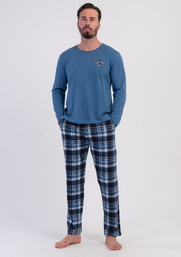 Piżama Męska Vienetta Blue Harbor, Niebieski, r. M-XL