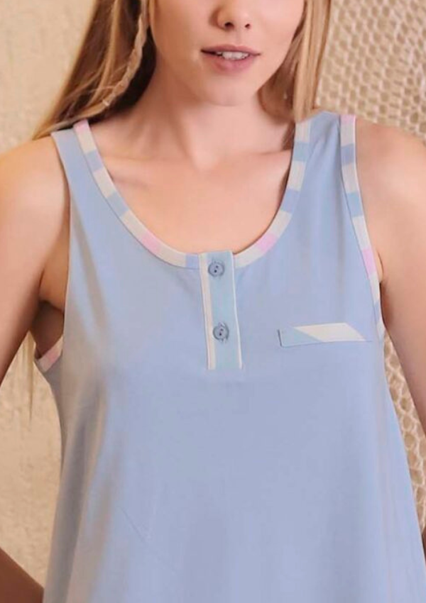Koszula Nocna Vienetta Blue Breeze, Niebieski, r. M-XXL