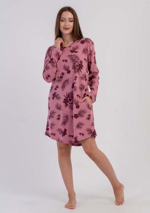 Koszula Nocna Damska Vienetta, Rose Wine, Różowy, r. M - XXL