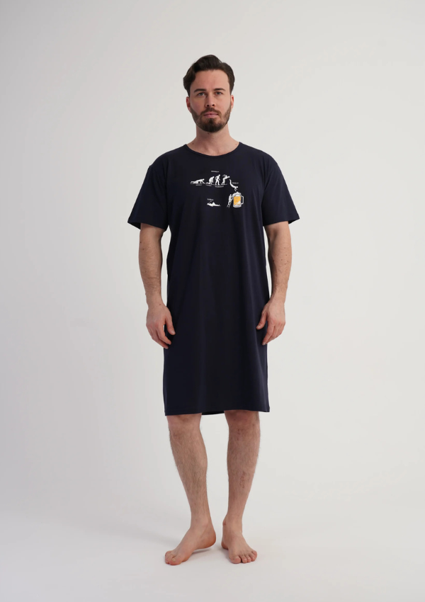 Koszula męska Vienetta Navy Holiday, Granatowy, r. 4XL - 5XL