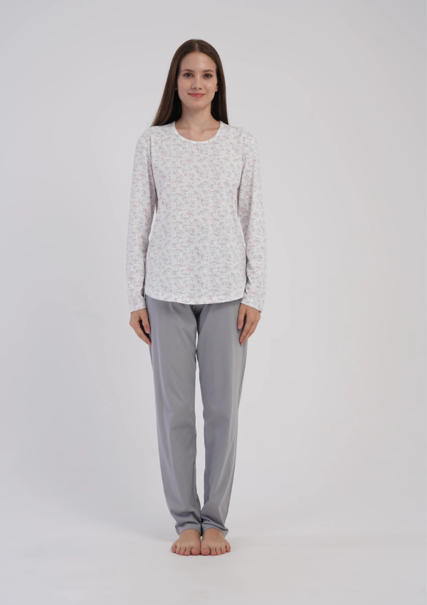 Piżama Damska Ivory Blossom, Biały r. M-XXL