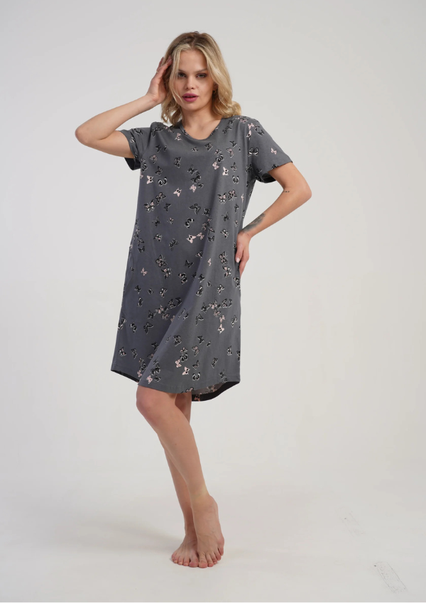 Koszula Nocna Vienetta Graphite Breeze, Szary, r. M-XXL
