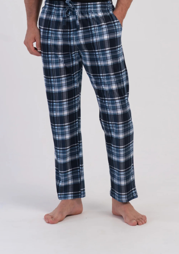 Spodnie męskie Vienetta Blue Plaid, Granatowy, r. 1XL-4XL