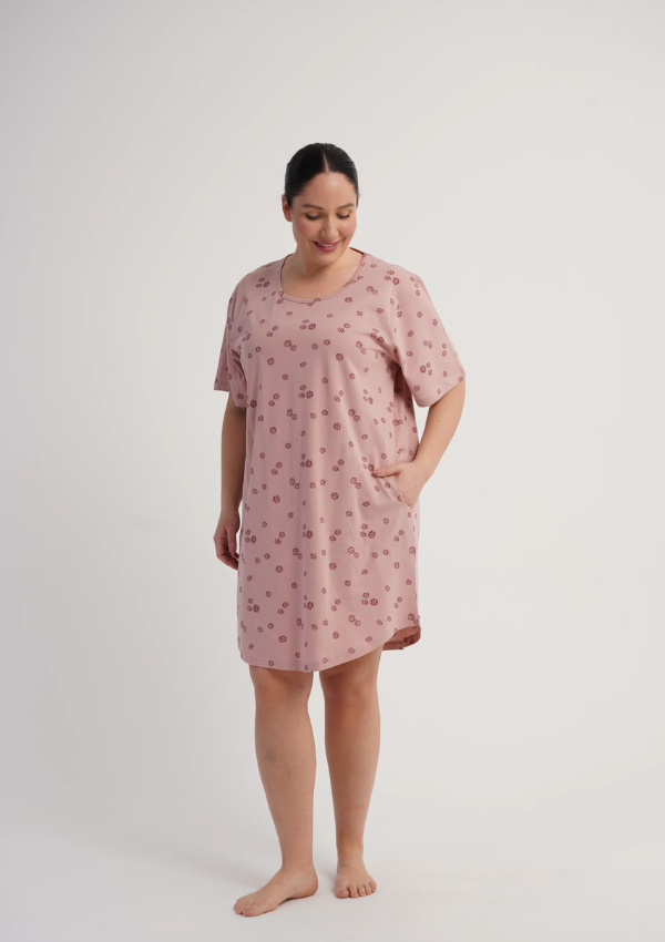 Koszula Nocna Damska Rose Meadow, Różowy, r. 1XL - 4XL