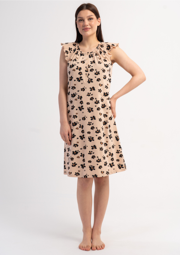 Koszula Nocna Vienetta Floral Charm, Beżowy, r. M-XXL
