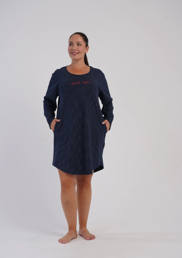 Koszula Nocna Vienetta Midnight Good, Granatowy, r. 1XL-4XL