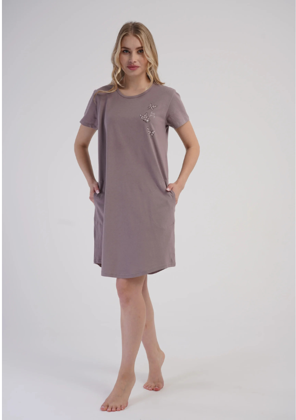 Koszula Nocna Vienetta Blush Flutter, Różowy, r. M-XXL