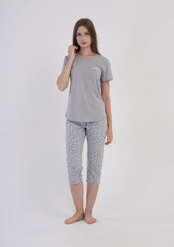Piżama Damska Vienetta Misty Grey, Szary, r. L-XXL