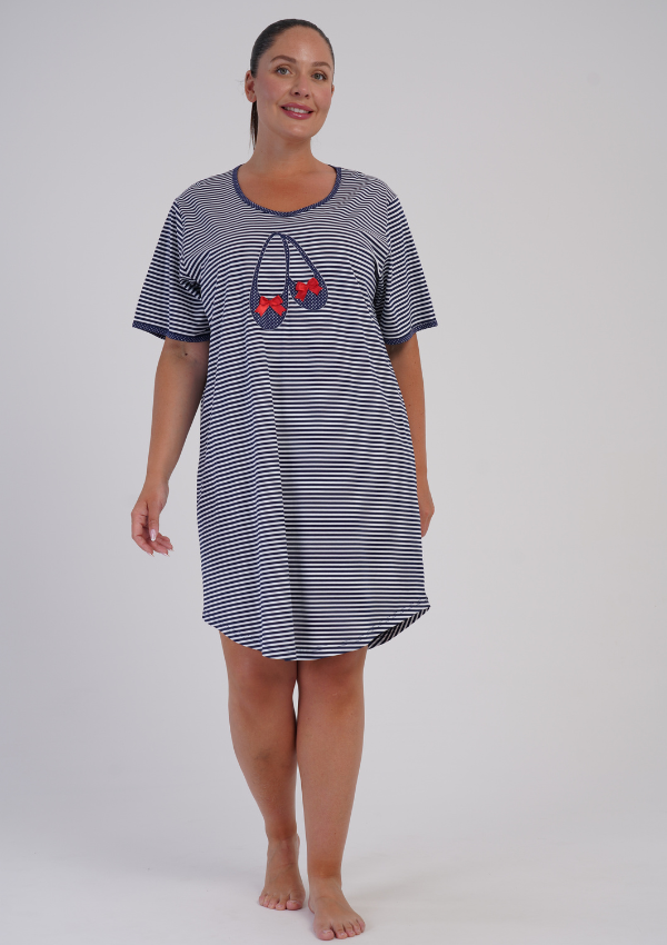 Koszula Nocna Damska Ballet Stripe, Granatowy, r. 1XL - 4XL