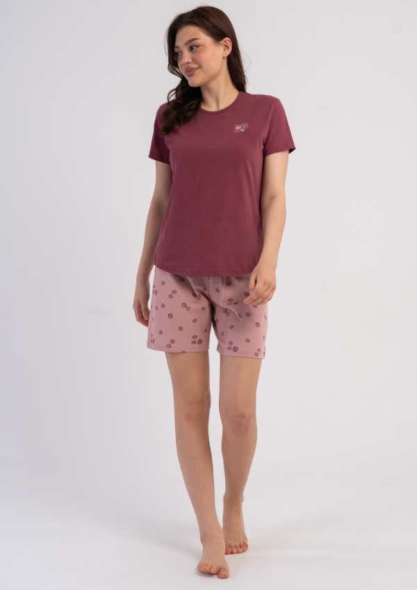 Piżama Damska Vienetta Berry Bloom, Różowy, M -XXL